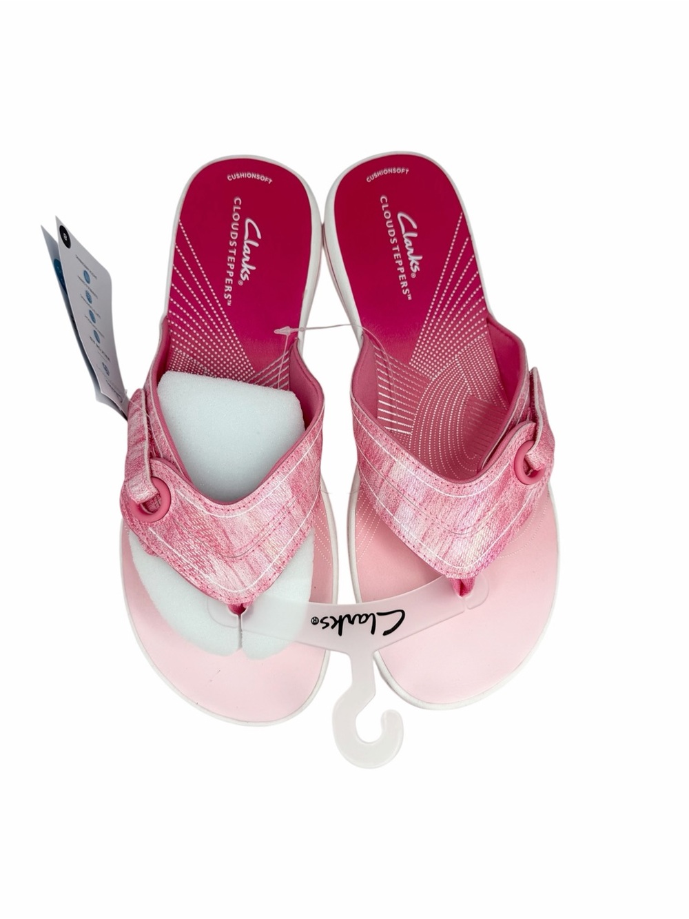 Clark's Women's Cloudsteppers Breeze Reyna Flip-Flop Sandals Pink Ombre Size 8M